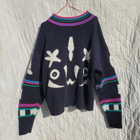 Gitano Sweaters - Vintage Gitano Abstract Multicolor Sweater Medium